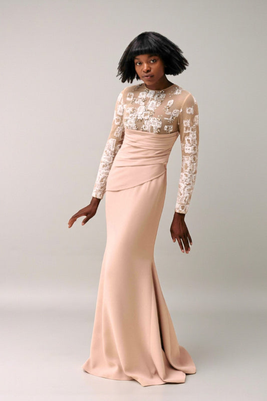 Embroidered Bodice Gown