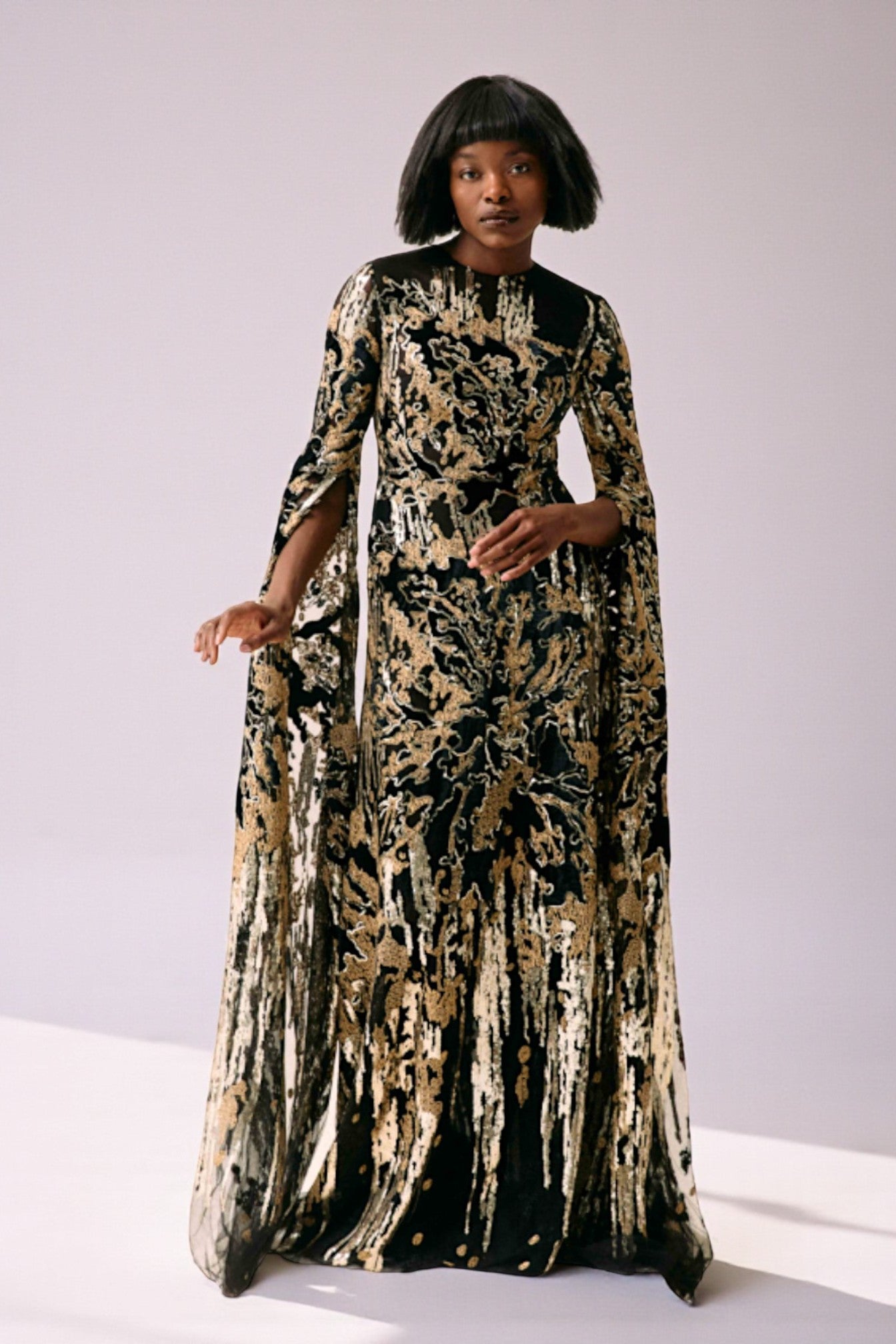 Angel Cape Sleeve Gown