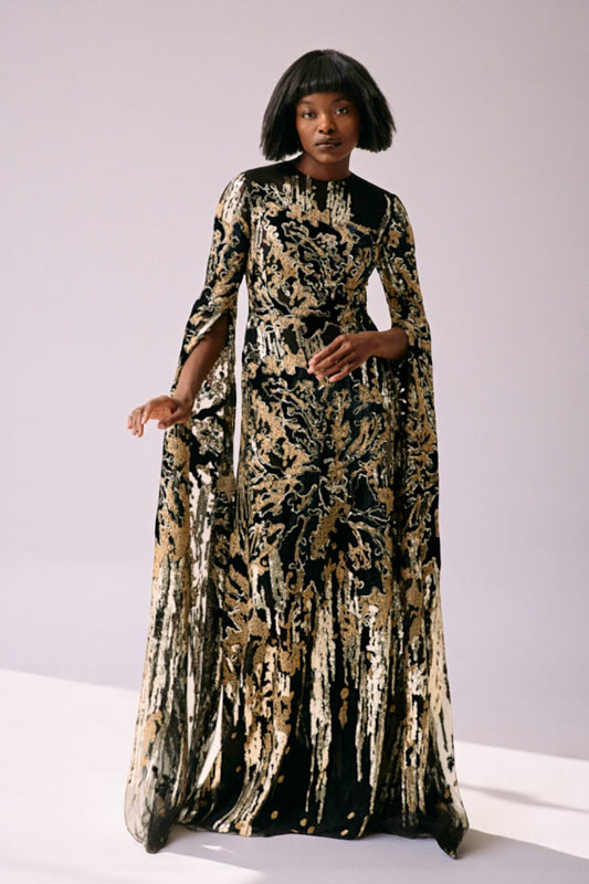 Angel Cape Sleeve Gown