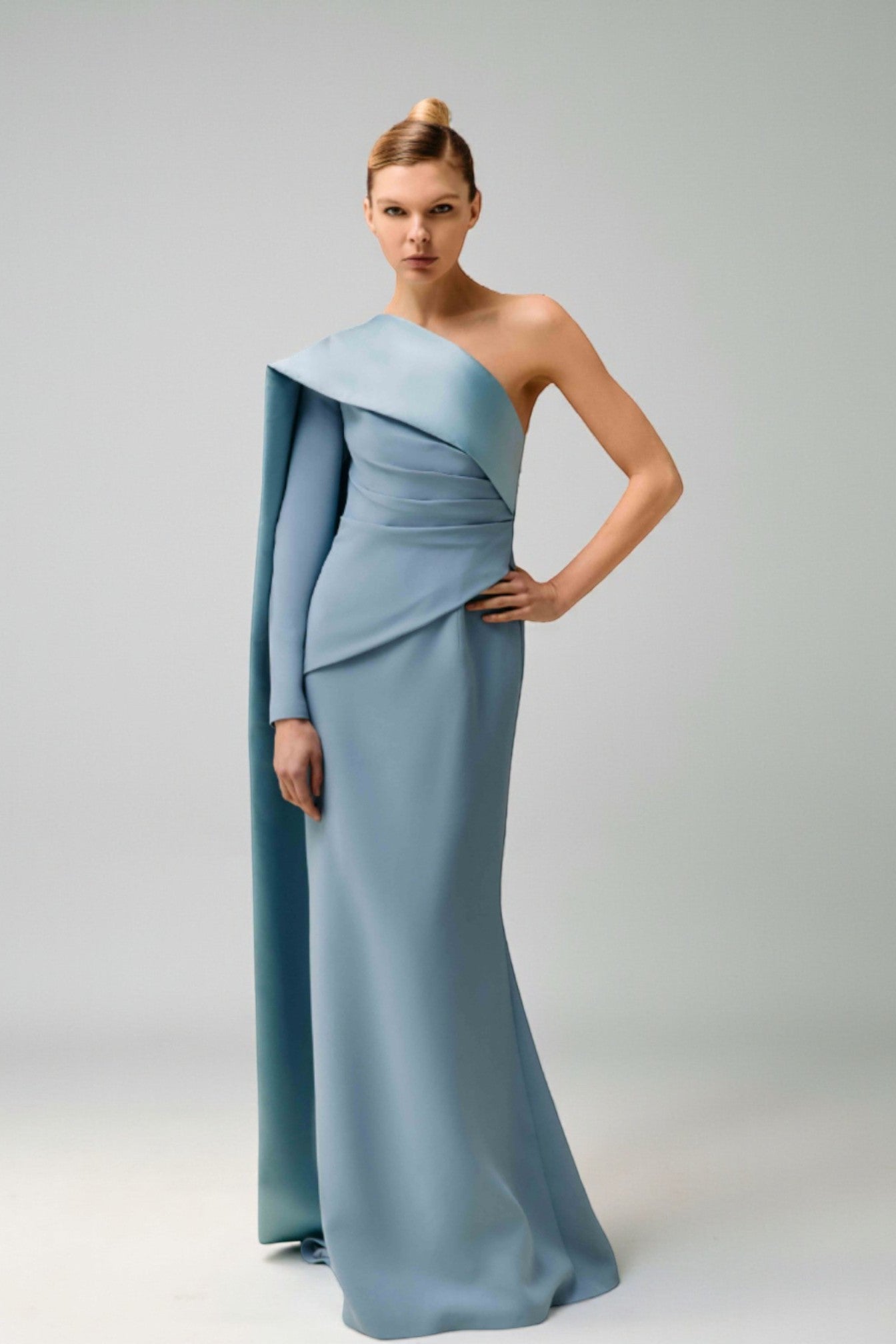 Asymmetric Drape Gown