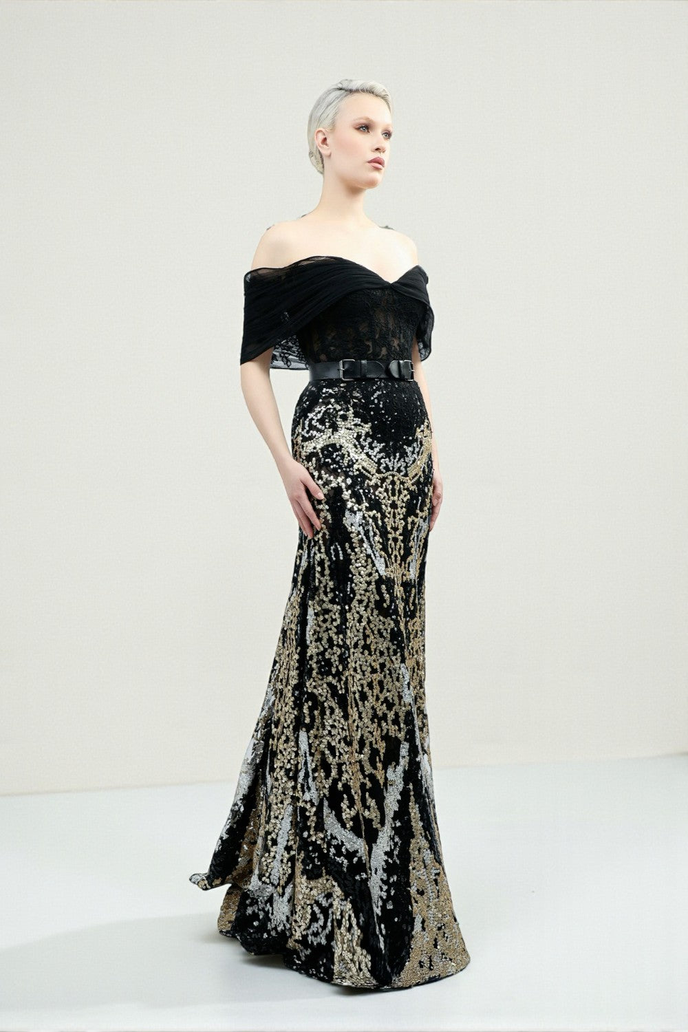 Off-Shoulder Lace Gown