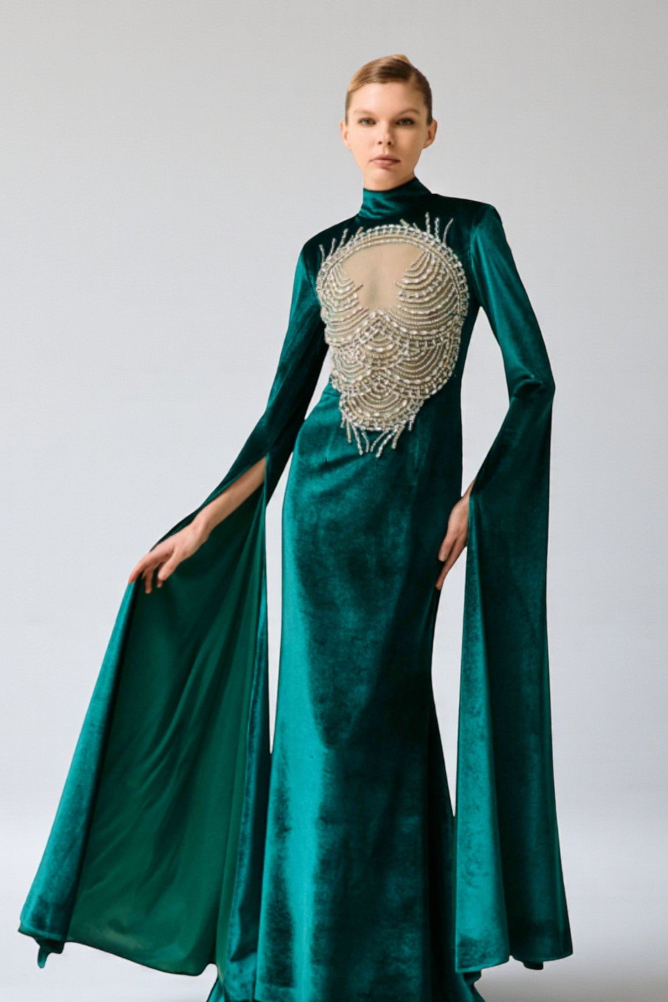 Dramatic Long Sleeve Gown