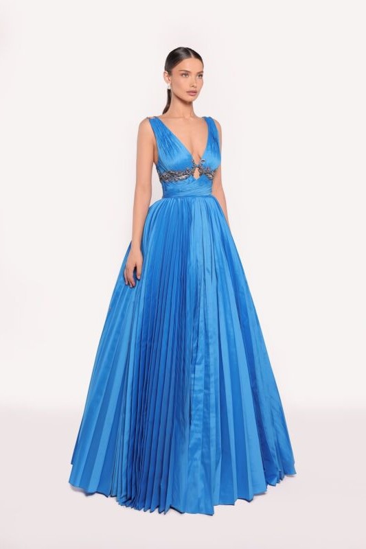 Ilda Pleated Taffeta A-Line Gown