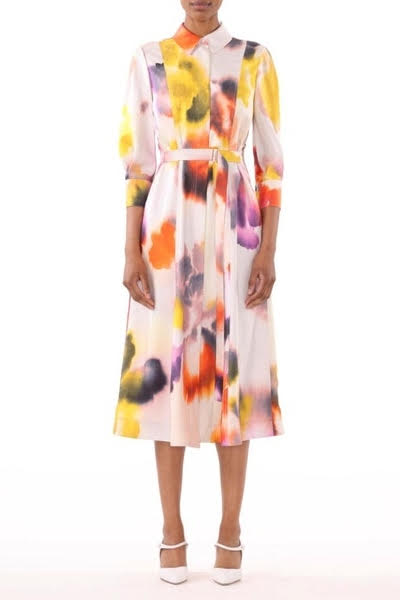 Printed Silk Twill Skirt Dress