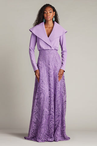 Long Sleeve Gown with Oversized Collar