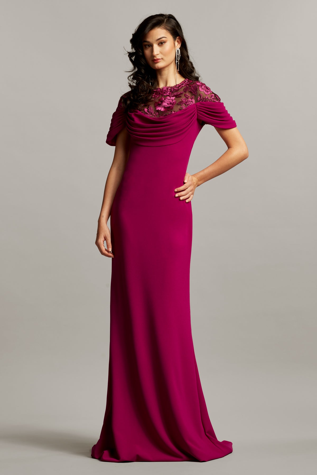 Crepe Draped Gown