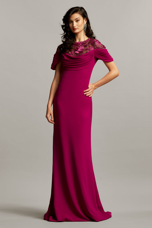 Crepe Draped Gown