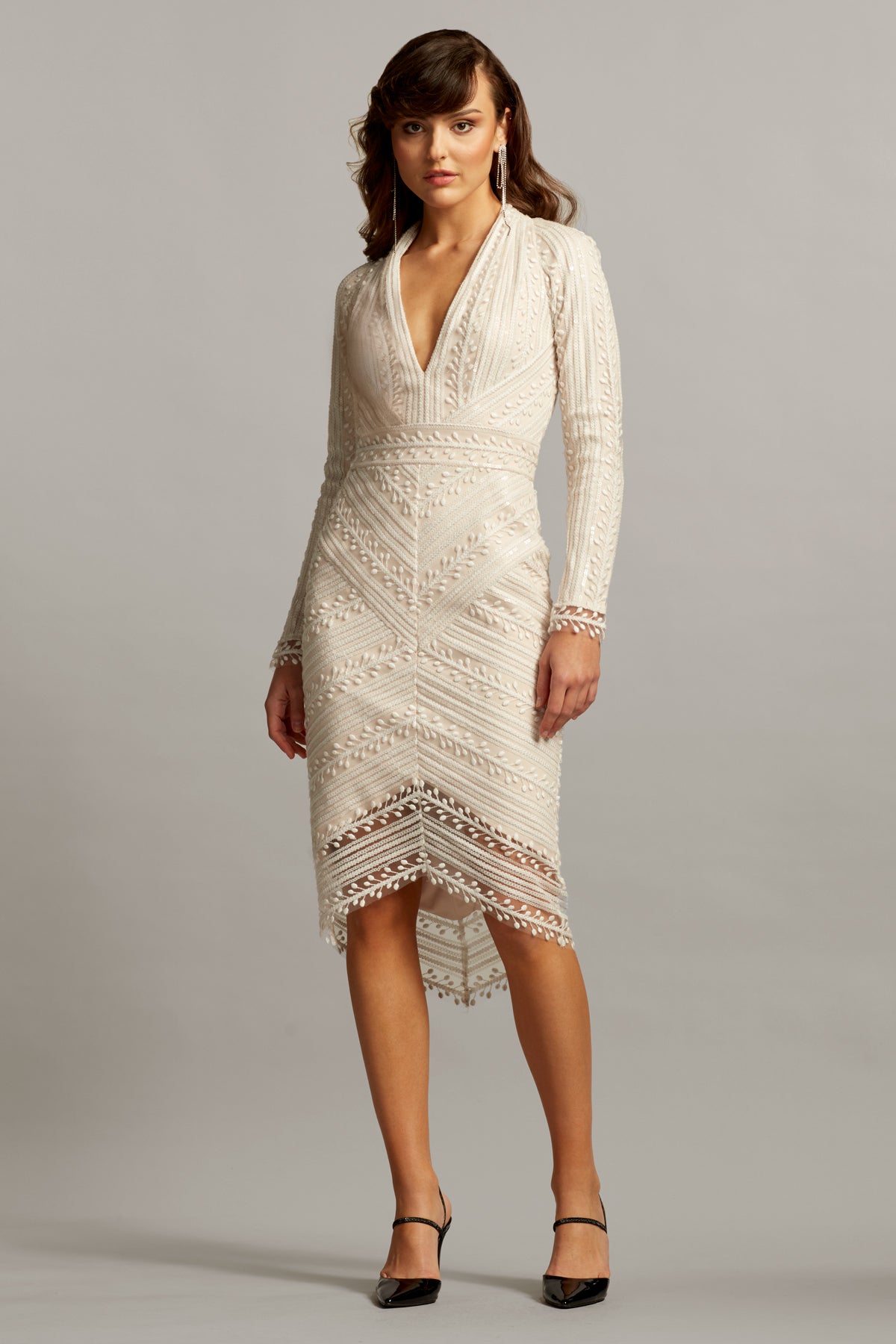 Embroidered Tulle  Midi Dress