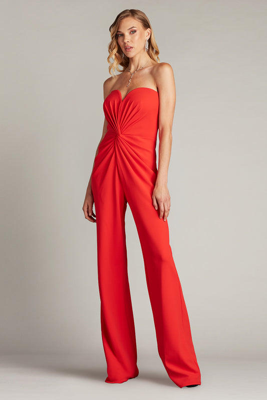 Gathered Strapless Sweetheart Jumpsuit