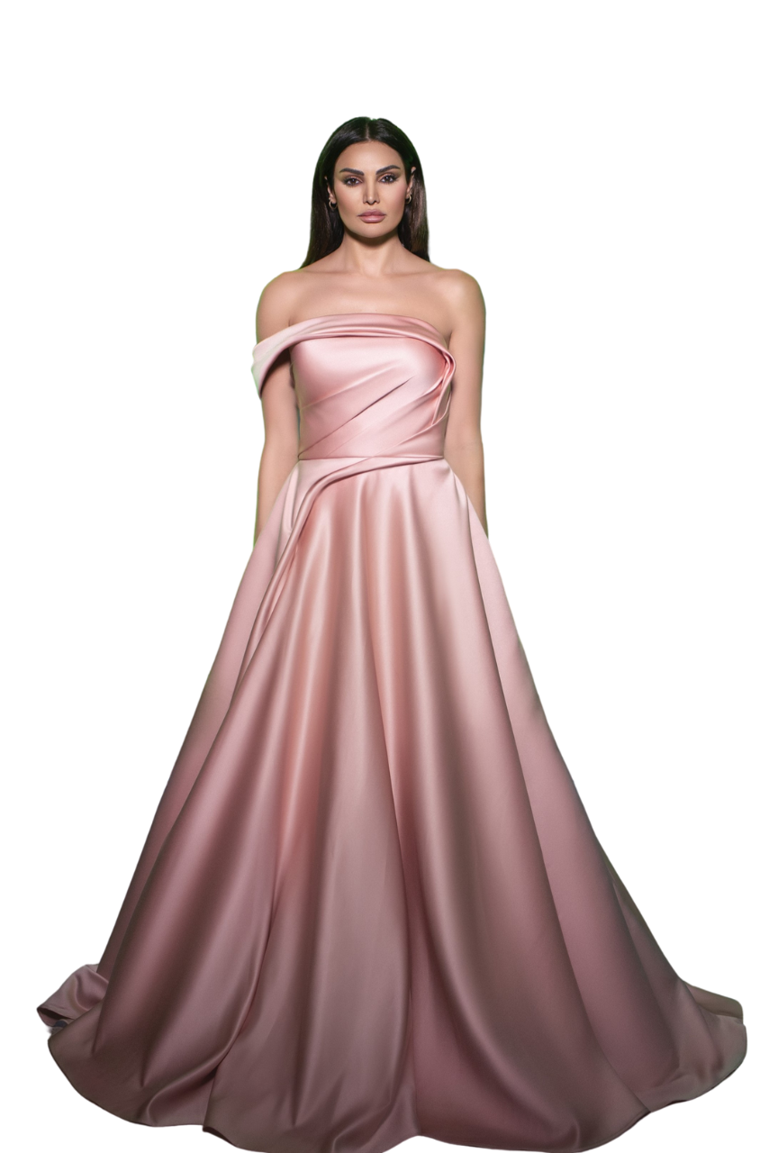 Single Off-Shoulder Evening Gown