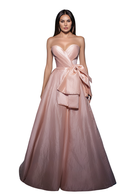Sleeveless Taffeta Evening Gown
