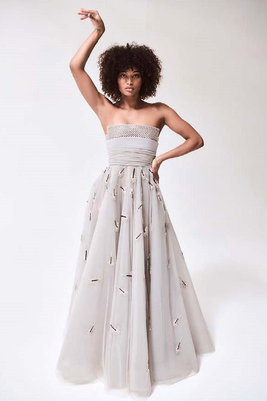 Strapless Tulle  Ball  Gown
