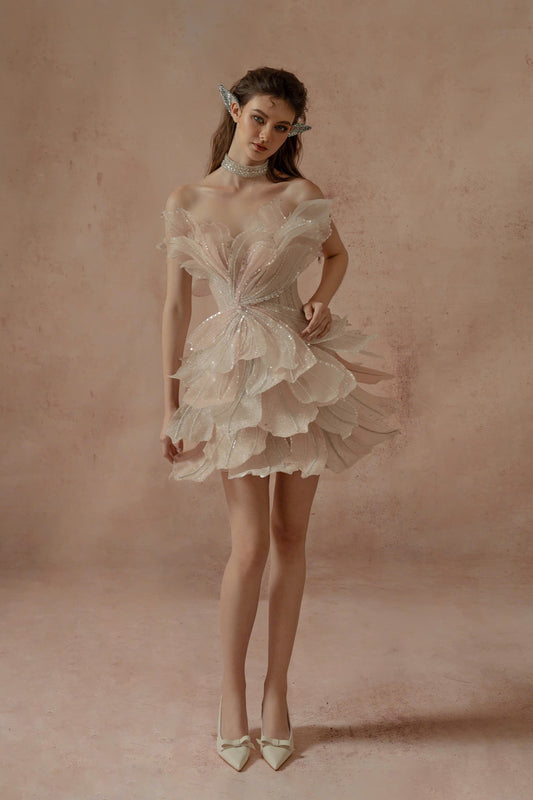 Strapless Mini Petal Dress