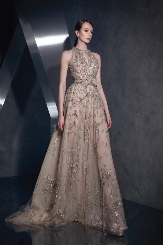 Jewel Neck Gown