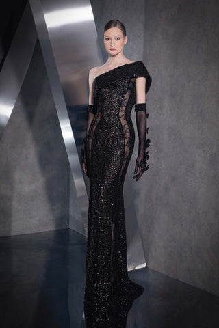 Fitted One Shoulder Gown