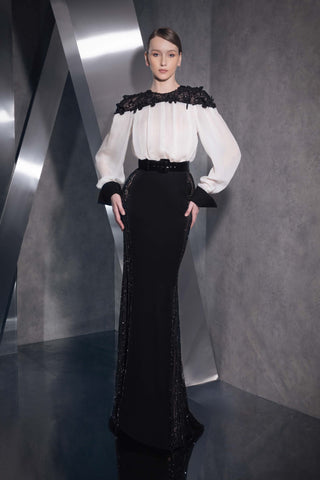 Sleeved Blouson Bodice Gown